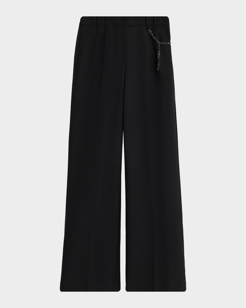 Steven Pleated Wide-Leg Pants